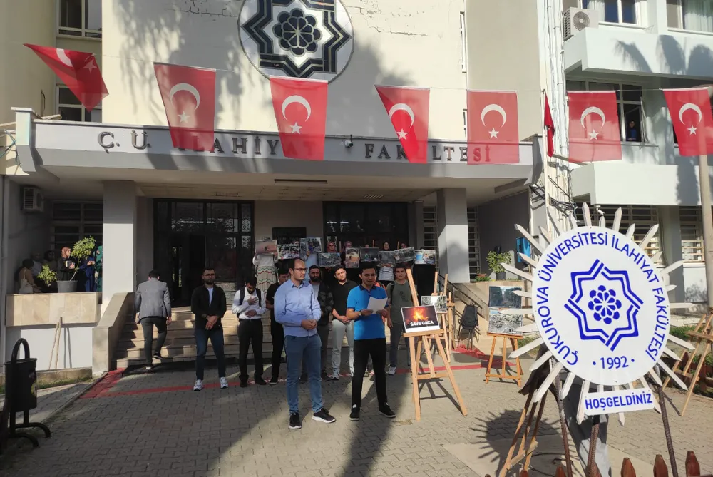 Üniversite öğrencilerinden Filistin için resim sergisi