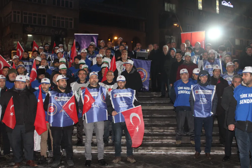 Yakutiye Meydanında Harb-İş’in Hak arayışı