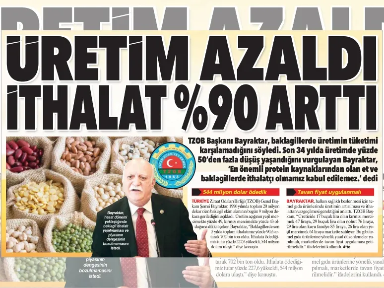 Dünya bakliyat günü: Ekim alanları azaldı ithalat yüzde 90 arttı
