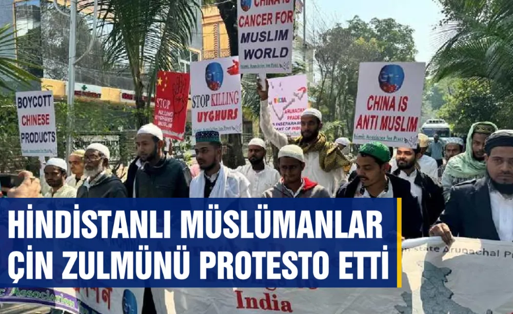 Hindistanlı Müslümanlar Çin zulmünü protesto etti