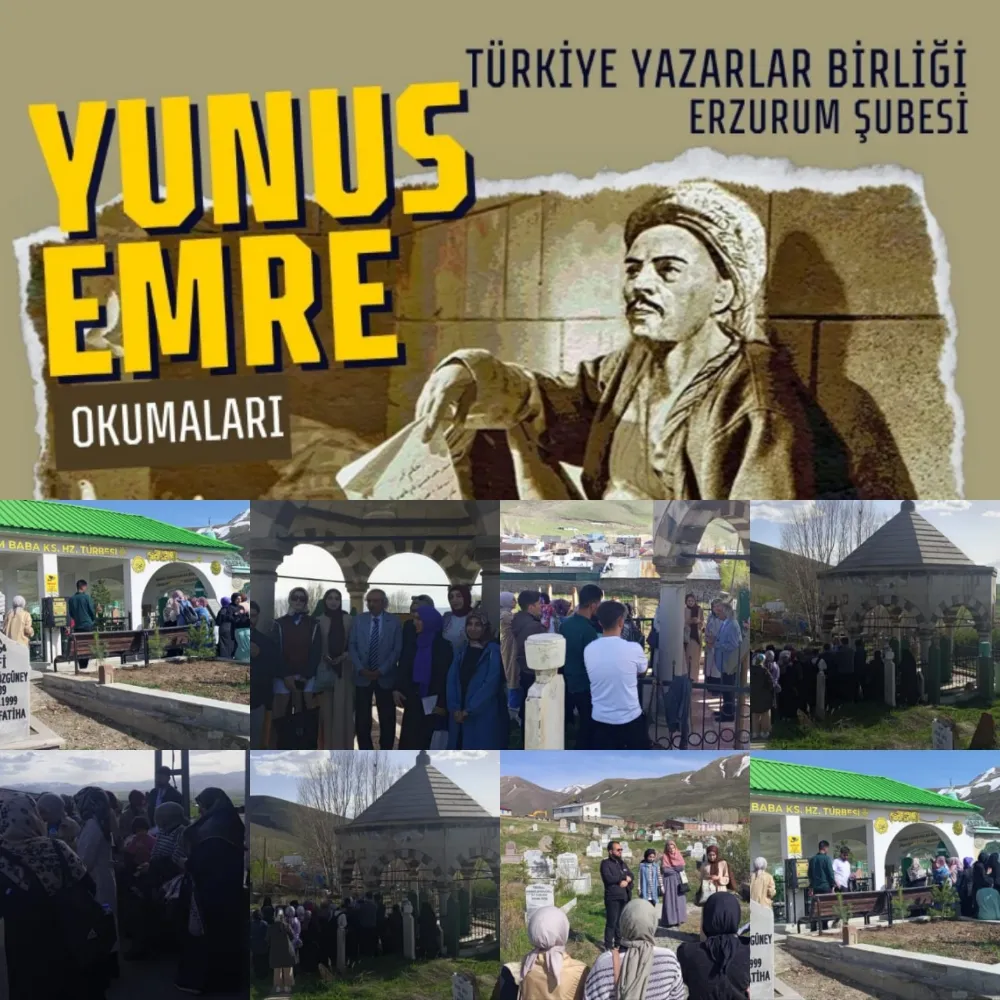 TYB Erzurum Şubesi Yunus Emre’yi “sevgi” mesajıyla kabrinde andı