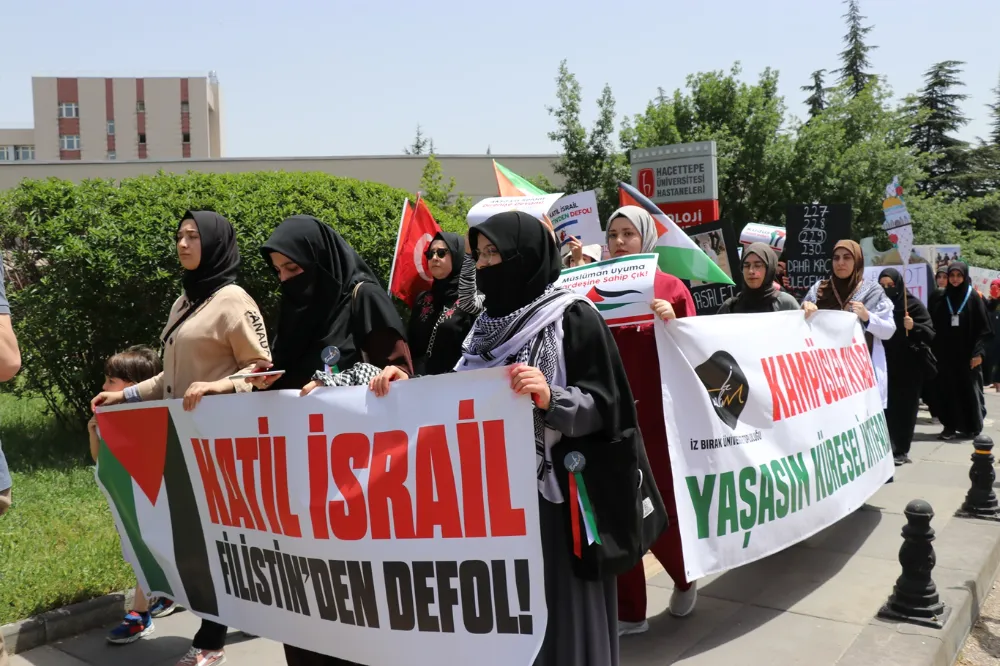 Hacettepe Üniversitesi öğrencileri Filistin için yürüdü