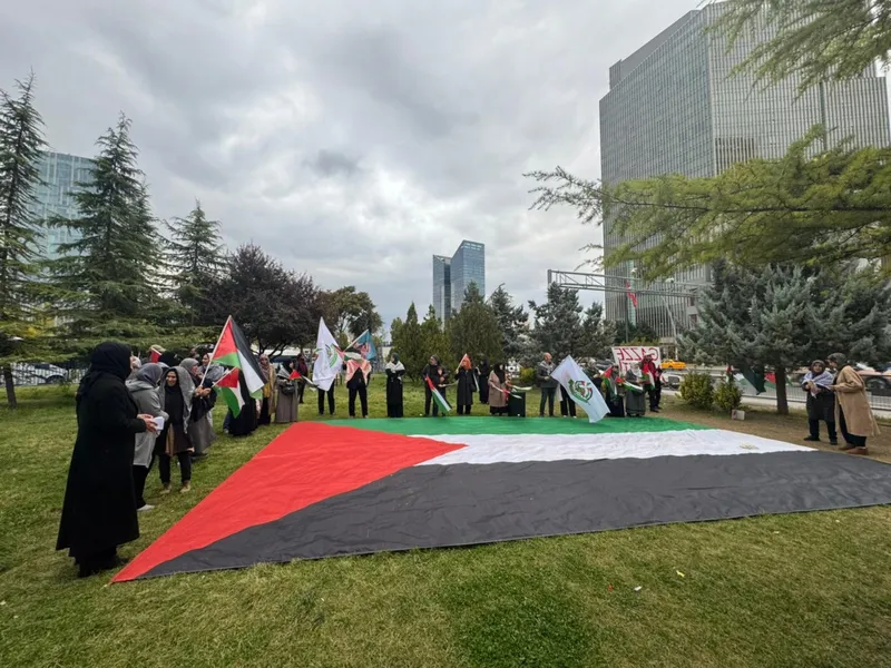 ABD Büyükelçiliği önündeki Gazze nöbeti 52. günde sona erdi