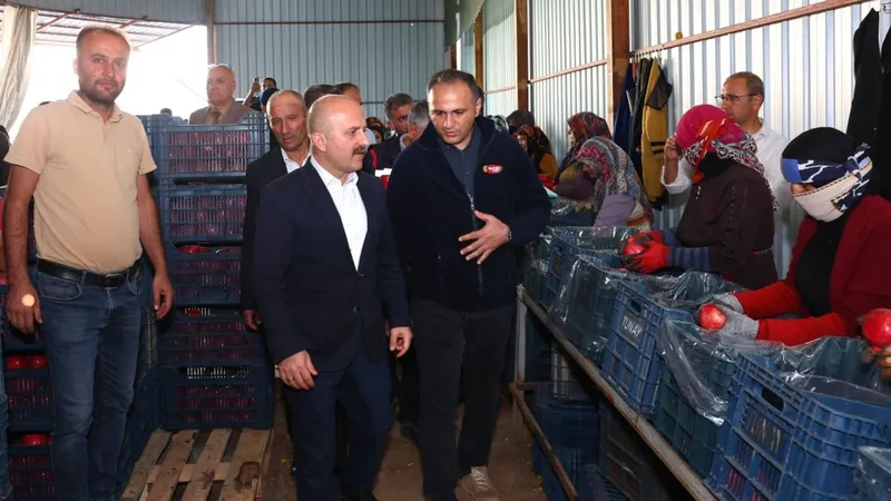 Vali Osman Varol, nar hasadının ardından soğuk hava deposunu inceledi 