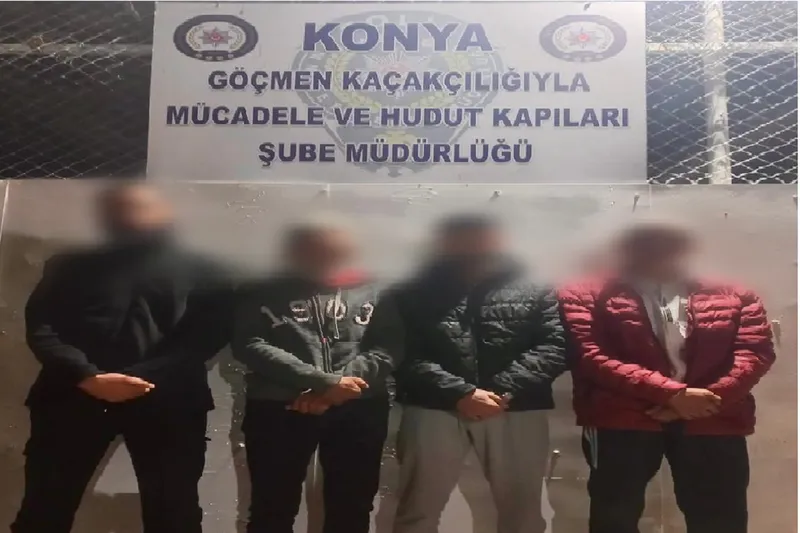 Konya’da göçmen kaçakçılığı operasyonu: 13 düzensiz göçmen yakalandı