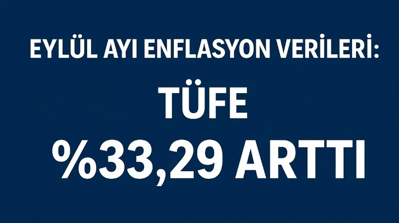 Eylül Ayı Enflasyon Verileri: TÜFE Yıllık %33,29 Arttı