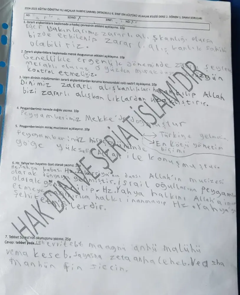 Bursa’da Ortaokulda Şeriat Propagandası Skandalı