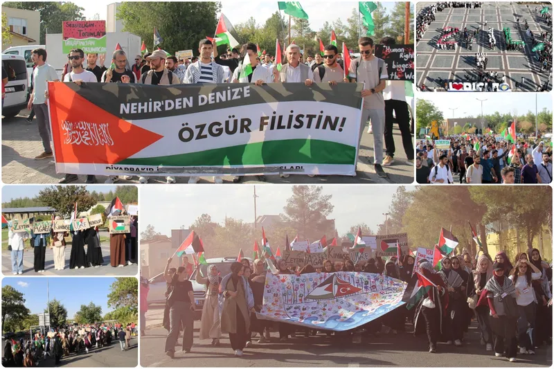 Aksa Tufanı yıldönümünde üniversiteli gençler Gazze için yürüdü