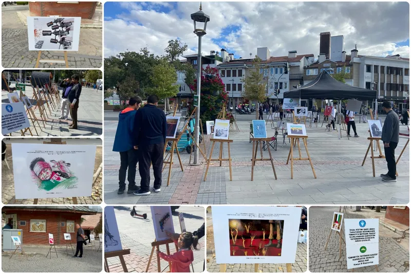 Gazze’nin sessiz çığlığı Konya’da karikatürlerle anlatıldı