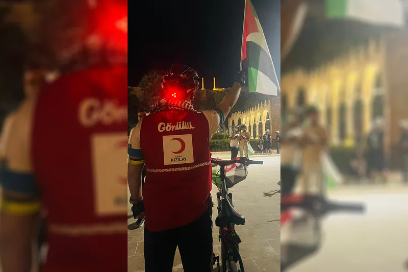 Şanlıurfa’da Gazze için pedal çevrildi