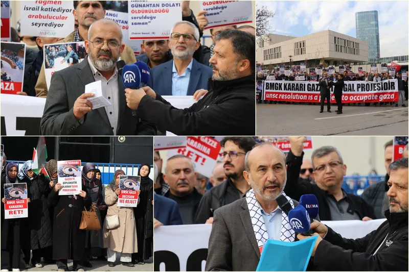 Ankara’da ABD Büyükelçiliği önünde Gazze için protesto: “BMGK’nın Gazze Kararına İtiraz Ediyoruz”