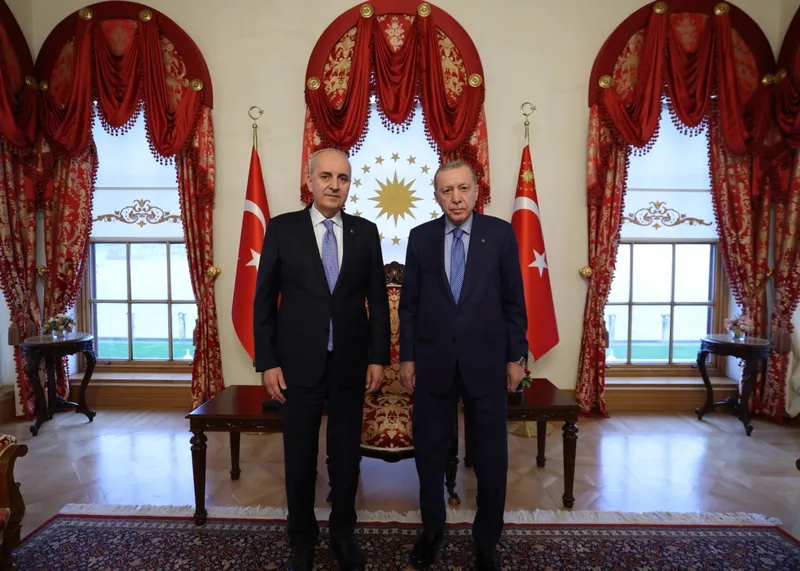 Cumhurbaşkanı Erdoğan, TBMM Başkanı Kurtulmuş’u kabul etti