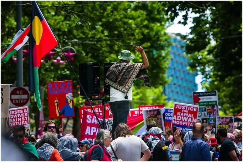 Avustralya’da Filistin’e destek ve Eurovision kararına protesto gösterisi