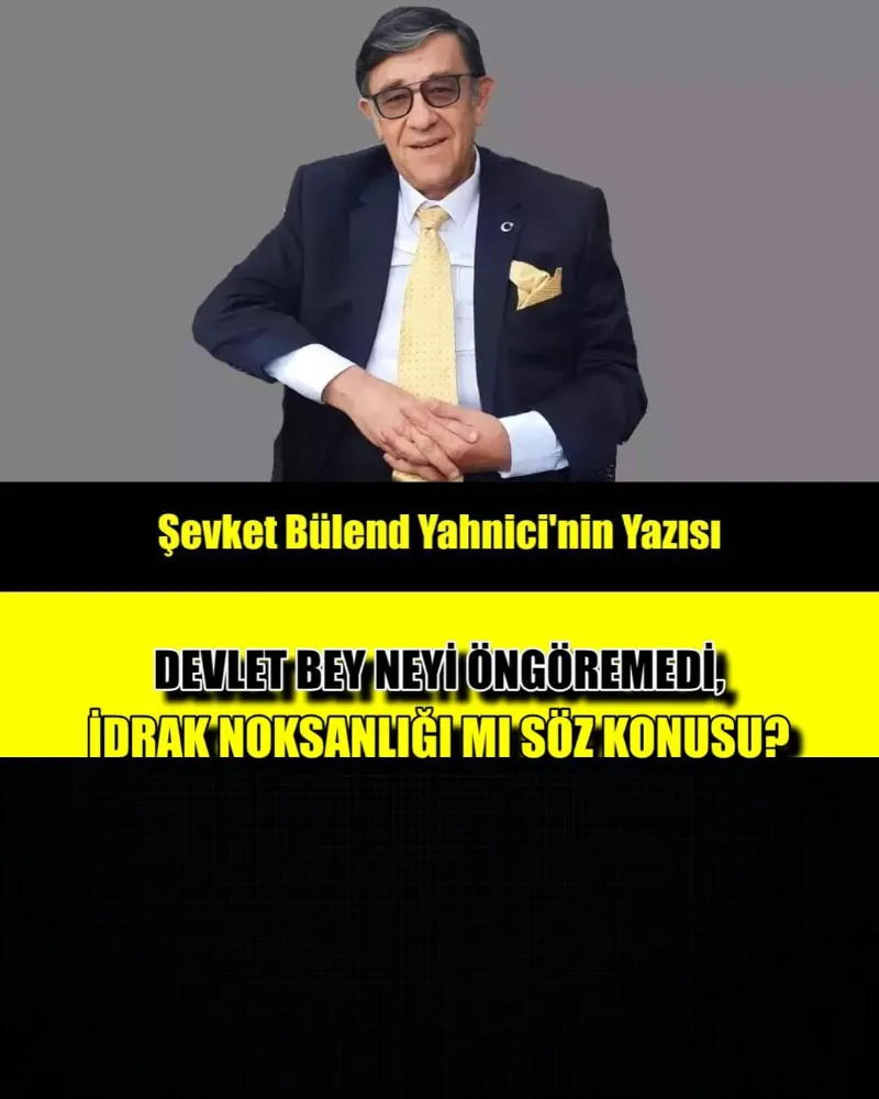 DEVLET BEY NEYİ ÖNGÖREMEDİ, İDRAK NOKSANLIĞI MI SÖZ KONUSU?... 