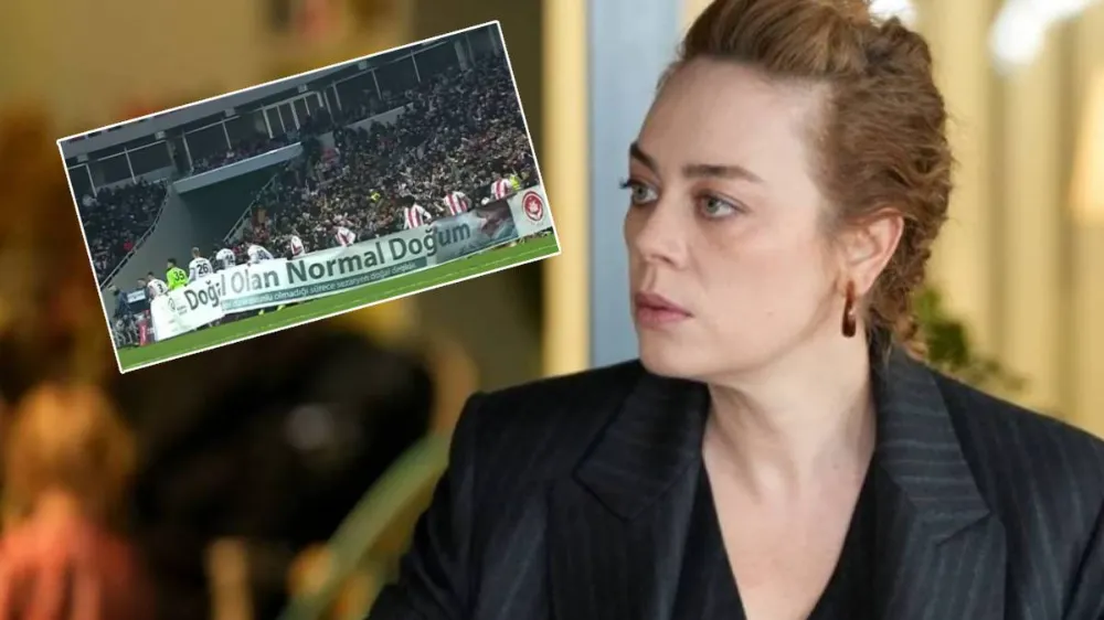 Sivasspor maçında ‘normal doğum’ pankartına Demet Evgar’dan tepki: ‘Yazıklar olsun’