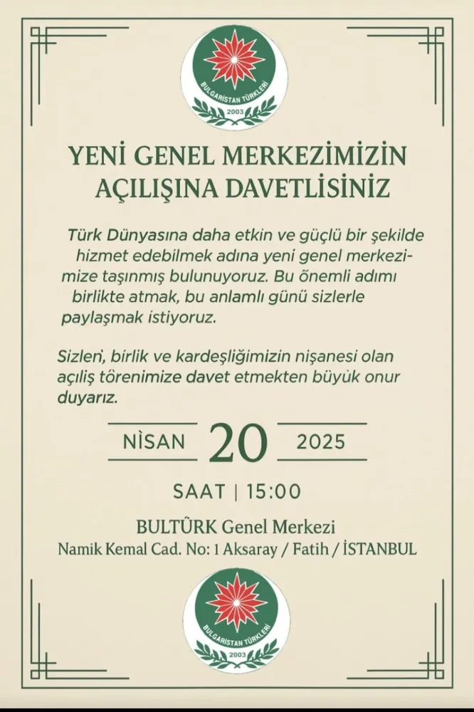 Birlikten Doğan Güç: BULTÜRK Yeni Genel Merkezine Davet