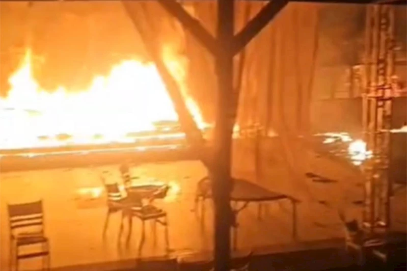 Yahudi teröristler Filistinlilere ait düğün salonunu ateşe verdi