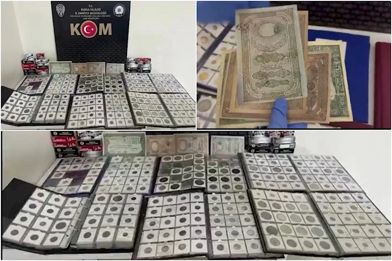 Bursa’da tarihi eser operasyonu: Yüzlerce tarihi sikke ele geçirildi