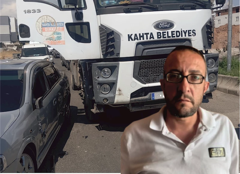 Kahta Belediyesi’ne ait çöp kamyonu kazaya karıştı: Mağdur vatandaş hakkını arıyor 