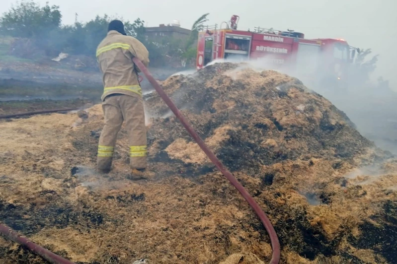 Mardin’de tonlarca saman balyası yandı 