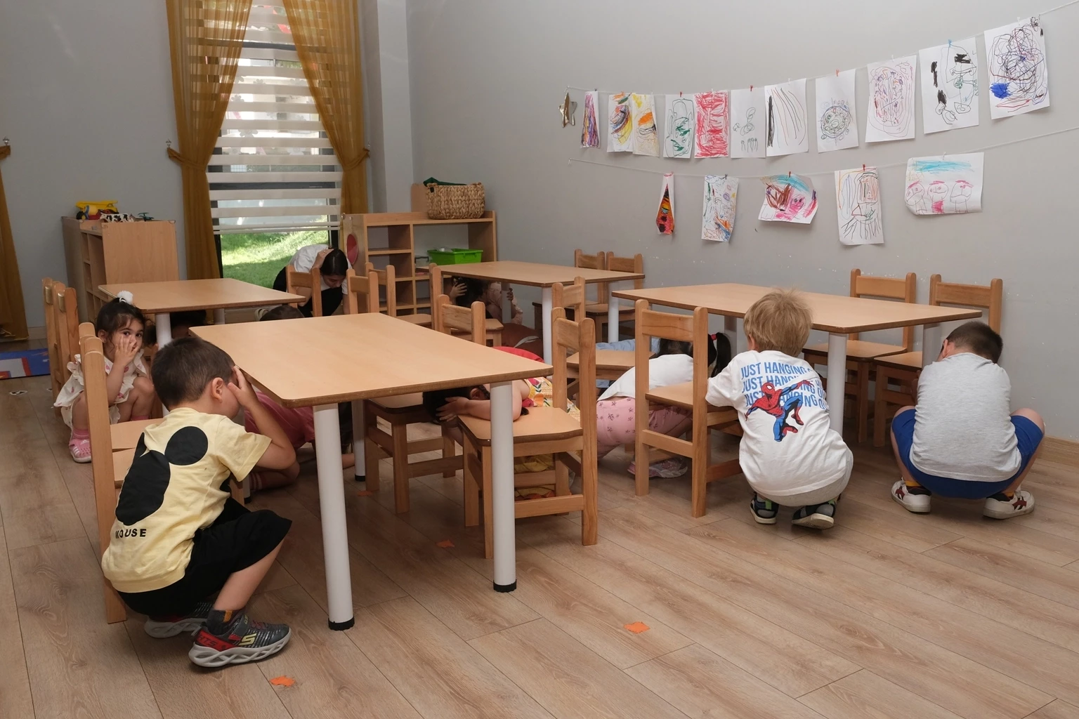 Bursa Nilüferli minikler afet tatbikatıyla bilinçlendi