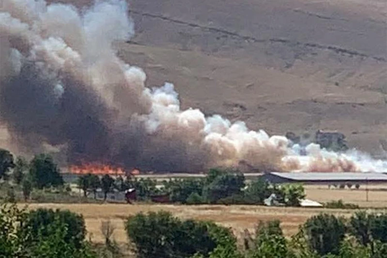 Elazığ’ın Kovancılar ilçesinde tarla yangını