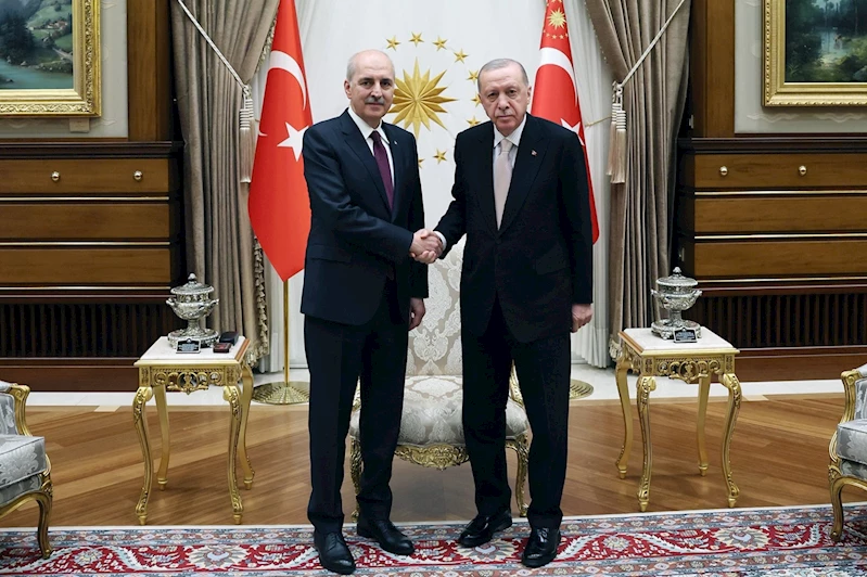 Cumhurbaşkanı Erdoğan, TBMM Başkanı Kurtulmuş’u kabul etti