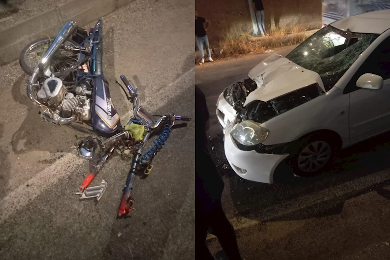 Otomobille çarpışan motosikletli ağır yaralandı