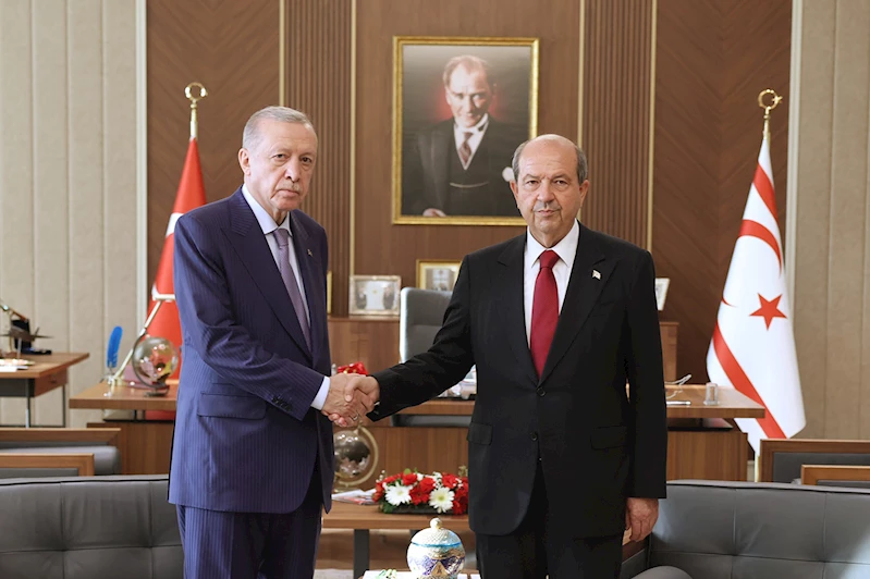 Cumhurbaşkanı Erdoğan, KKTC Cumhurbaşkanı Tatar ile görüştü