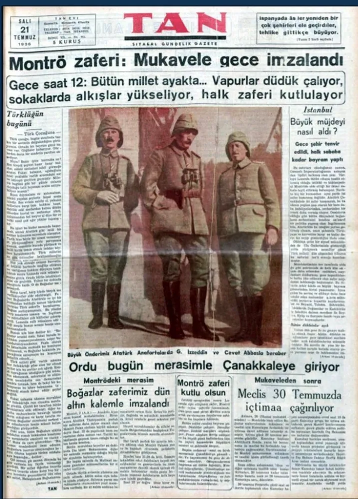 20 Temmuz 1936 Montrö Boğazlar Sözleşmesi