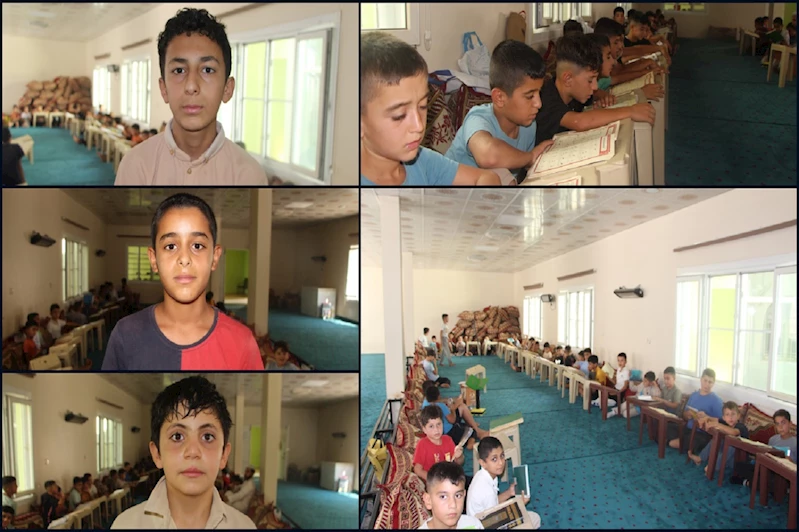 Yaz Kur’an Kursuna katılan çocuklar saatlerce elektrik kesintilerinden ter içinde okumaya çalışıyorlar