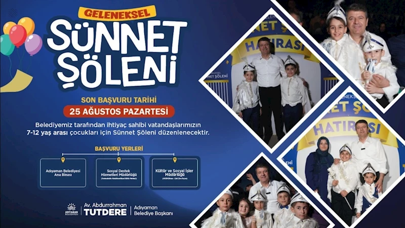 Adıyaman Belediyesi’nin 2. Geleneksel Sünnet Şöleni İçin Başvurular Başladı 
