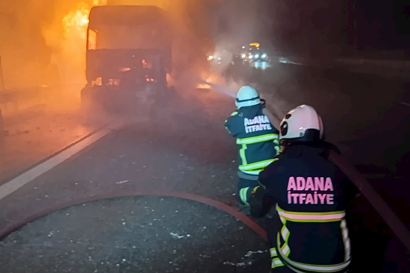 Pozantı’da tır yangını ormanlık alana sıçradı