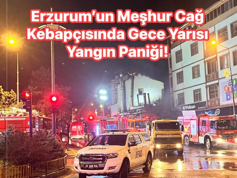 Erzurum’da Koç Cağ Kebap’ta Yangın Paniği