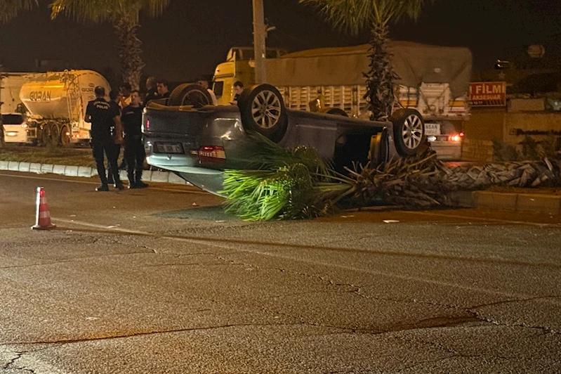 Mardin’de kontrolden çıkan otomobil takla attı: 1 yaralı