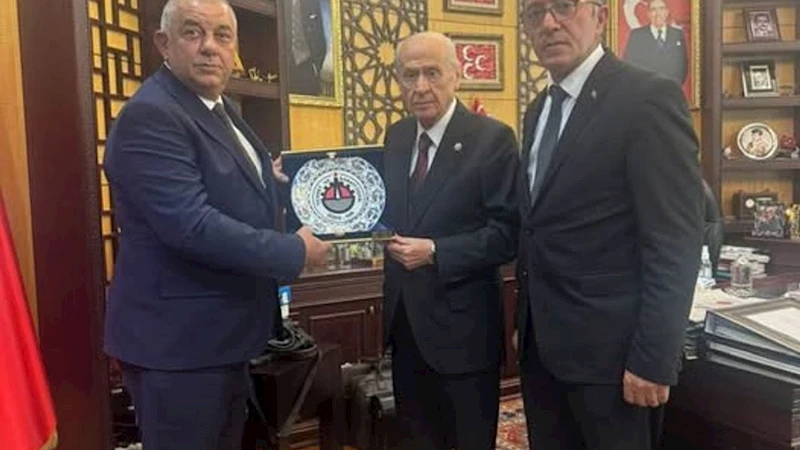 Düzce TSO Başkanı ile MHP İl Başkanı Bahçeli ile görüştü