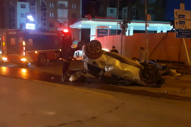 Otomobil takla atarak ters döndü: 1 yaralı