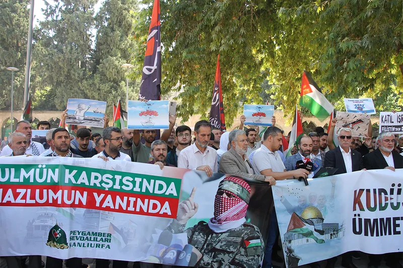 Şanlıurfa’da Kudüs ve Gazze için kitlesel basın açıklaması yapıldı