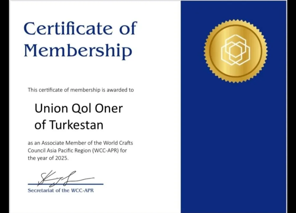 Türkistan Qol Oner Birliği, Dünya El Sanatları Konseyi’ne Resmen Üye Oldu
