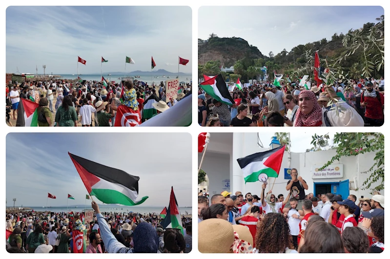 Gazze için yola çıkan Sumud Filosu Tunus’ta yoğun ilgiyle karşılandı